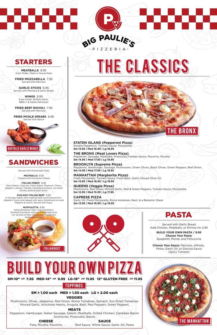 Big Paulie's Pizzeria - Katy, TX menu_pic