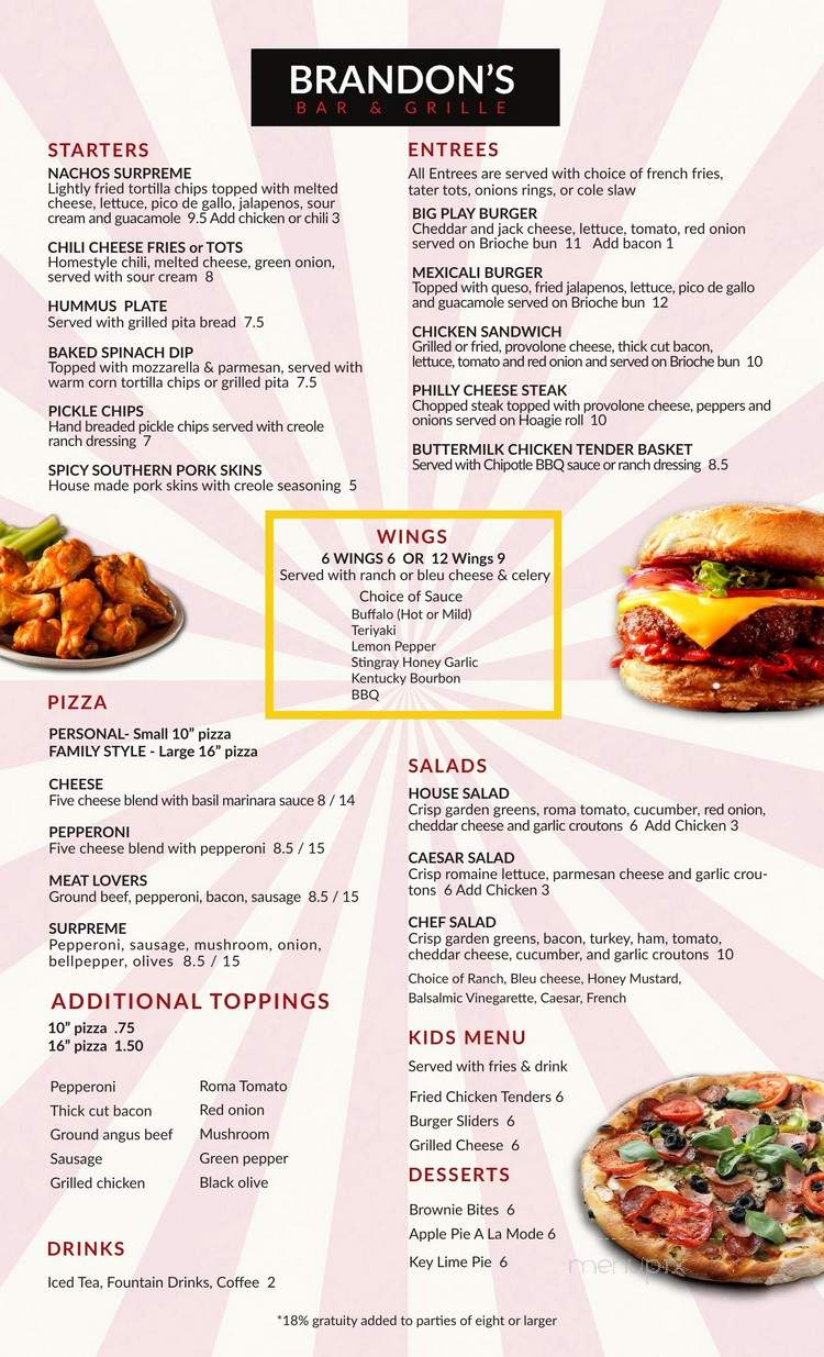 Brandon's Bar & Grill - Biloxi, MS menu_pic