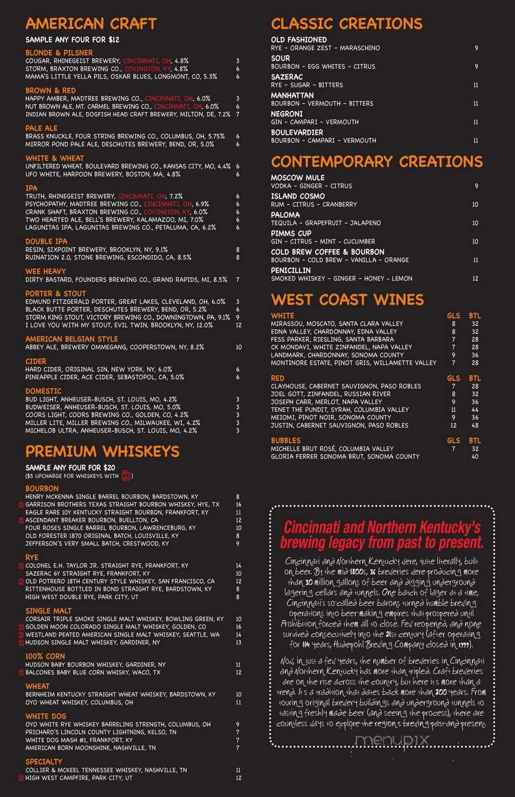 Burgers & Crafts - Covington, KY menu_pic