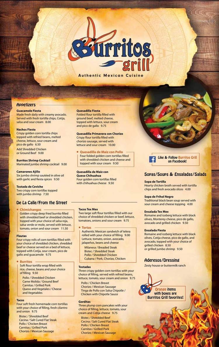Burritos Grill - New Hope, PA menu_pic
