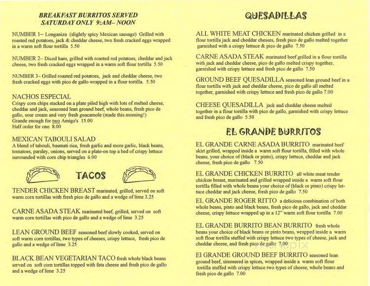 Provecho - Vancouver, WA menu_pic