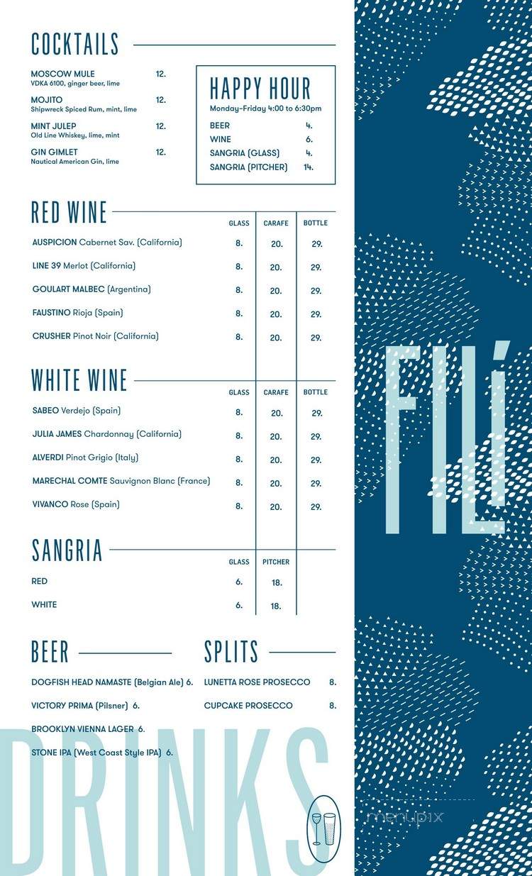 Cafe Fili - Baltimore, MD menu_pic