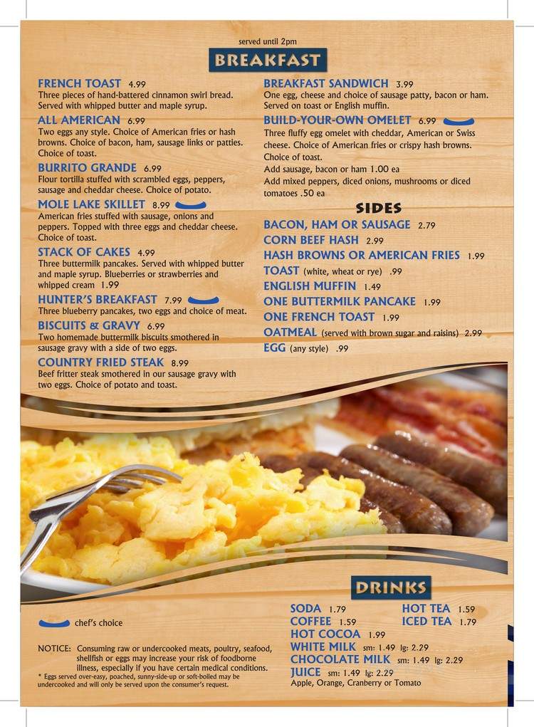 Cafe Manoomin - Crandon, WI menu_pic