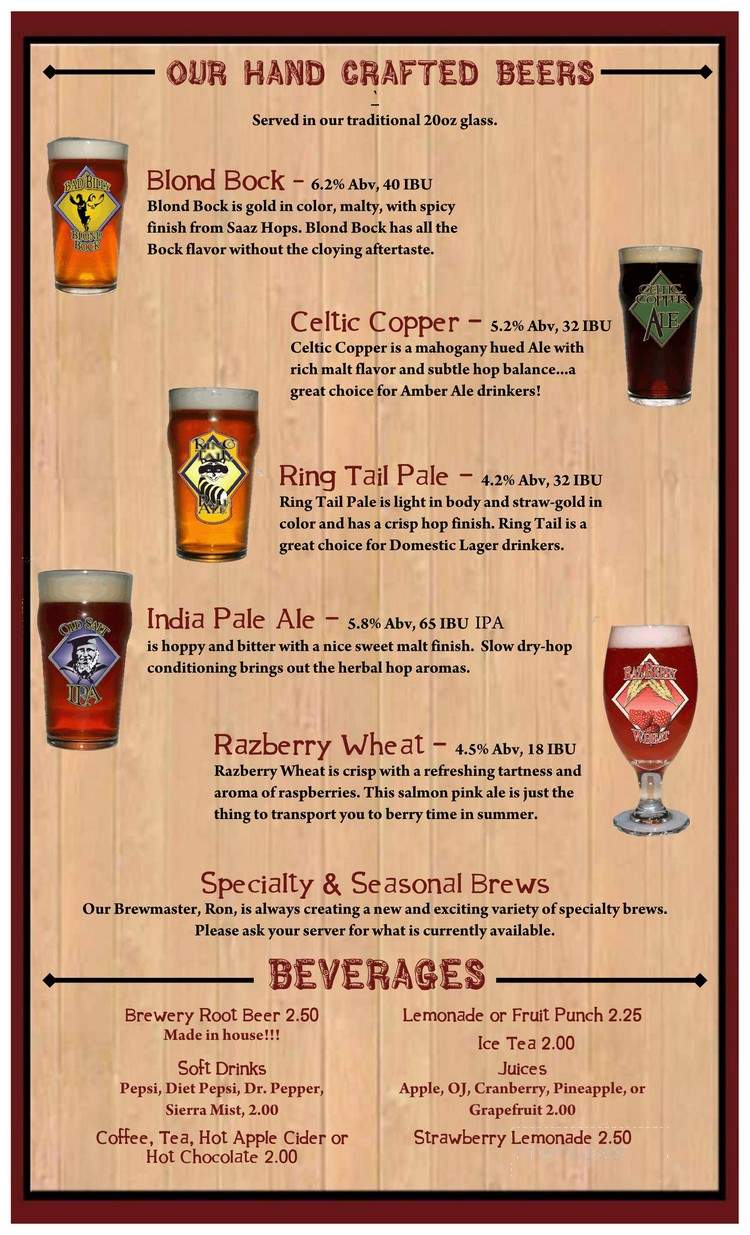 Raccoon Lodge & Brew Pub - Portland, OR menu_pic