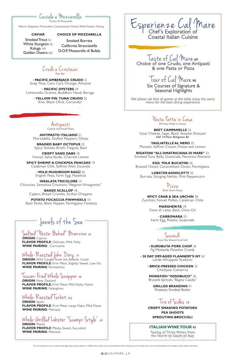 Cal Mare - Los Angeles, CA menu_pic
