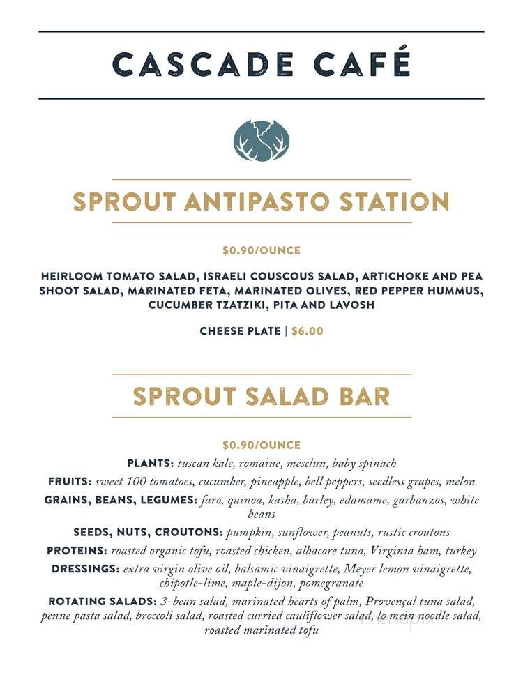 Cascade Cafe - Washington, DC menu_pic