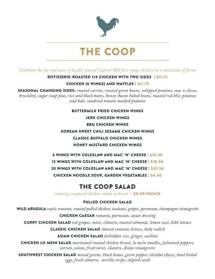Cascade Cafe - Washington, DC menu_pic