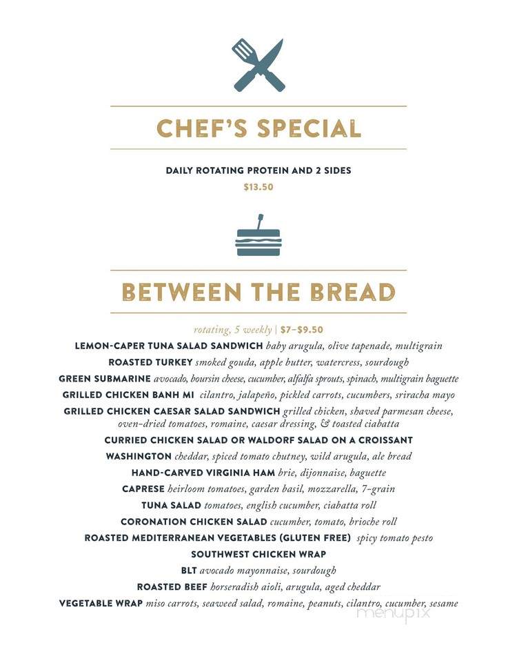 Cascade Cafe - Washington, DC menu_pic