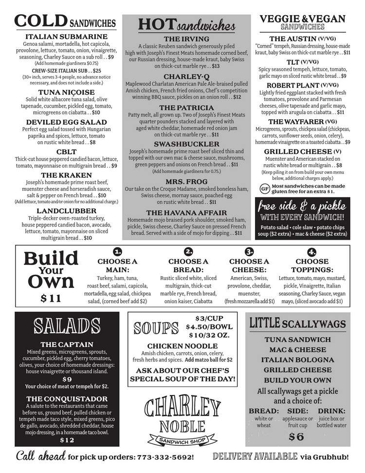 Charley Noble - Chicago, IL menu_pic