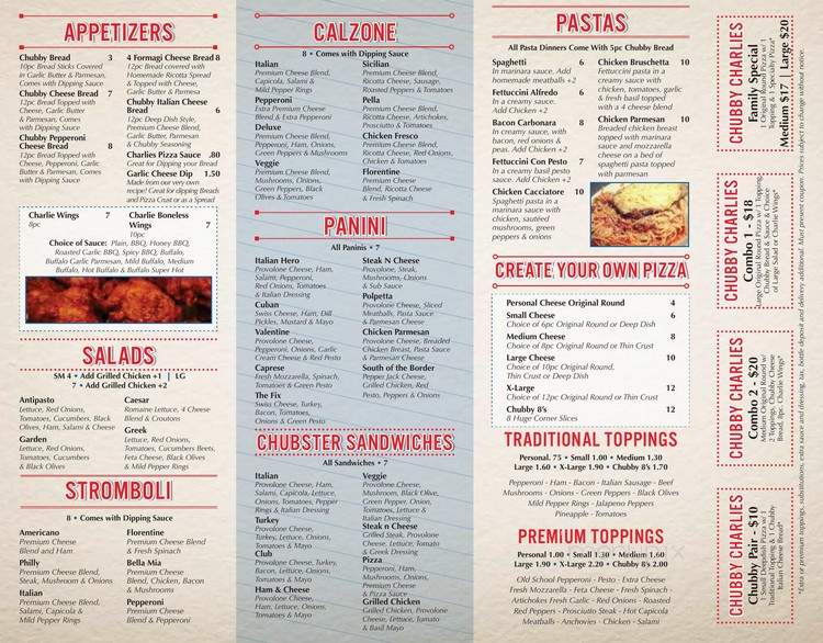 Chubby Charlie's Pizza - Waterford Township, MI menu_pic