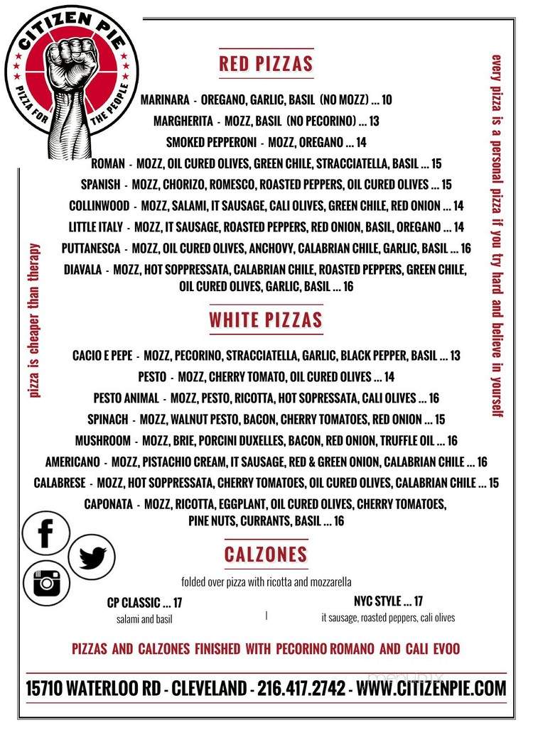 Citizen Pie - Cleveland, OH menu_pic