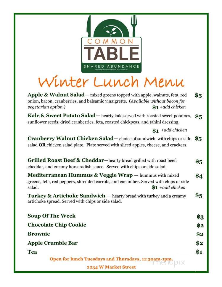 Common Table - Louisville, KY menu_pic