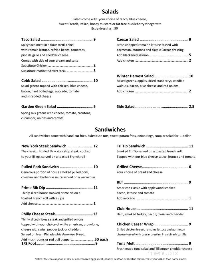 Sidelines Restaurant & Sports - Portland, OR menu_pic