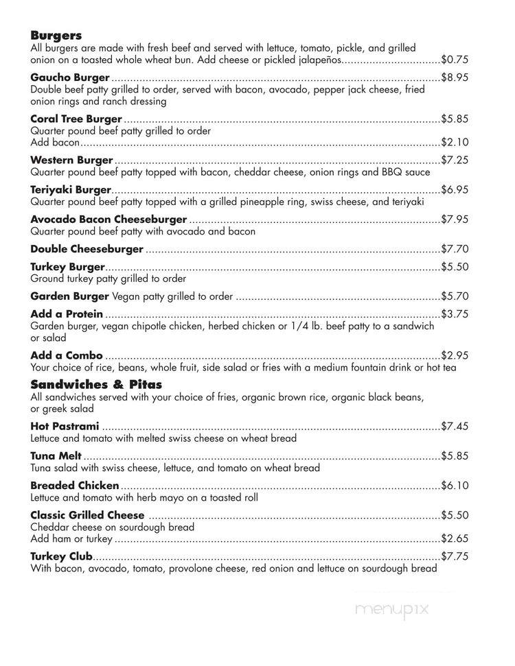 Courtyard Cafe - Goleta, CA menu_pic