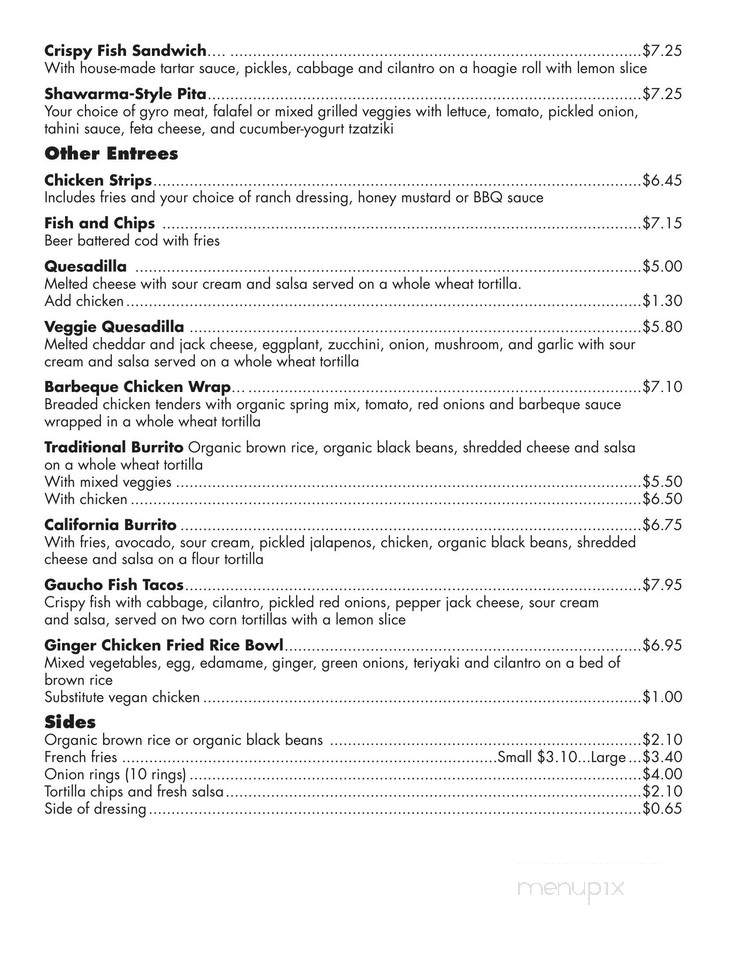 Courtyard Cafe - Goleta, CA menu_pic