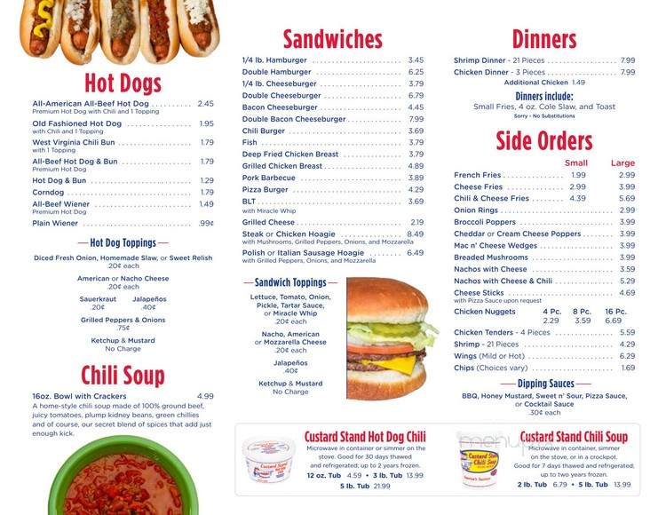 Custard Stand - Summersville, WV menu_pic