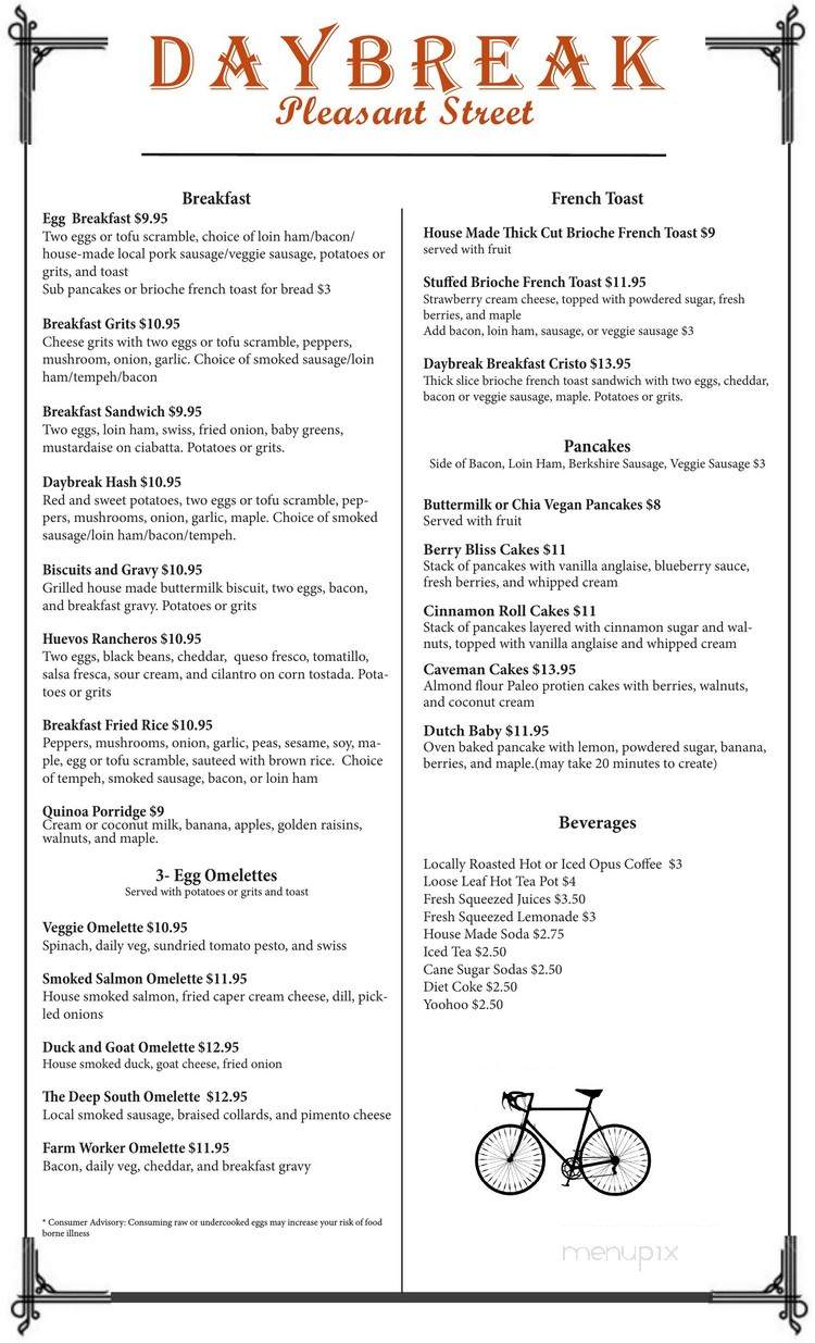 Daybreak Pleasant Street - Gainesville, FL menu_pic