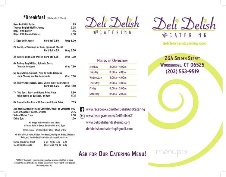 Deli Delish and Catering - Woodbridge, CT menu_pic