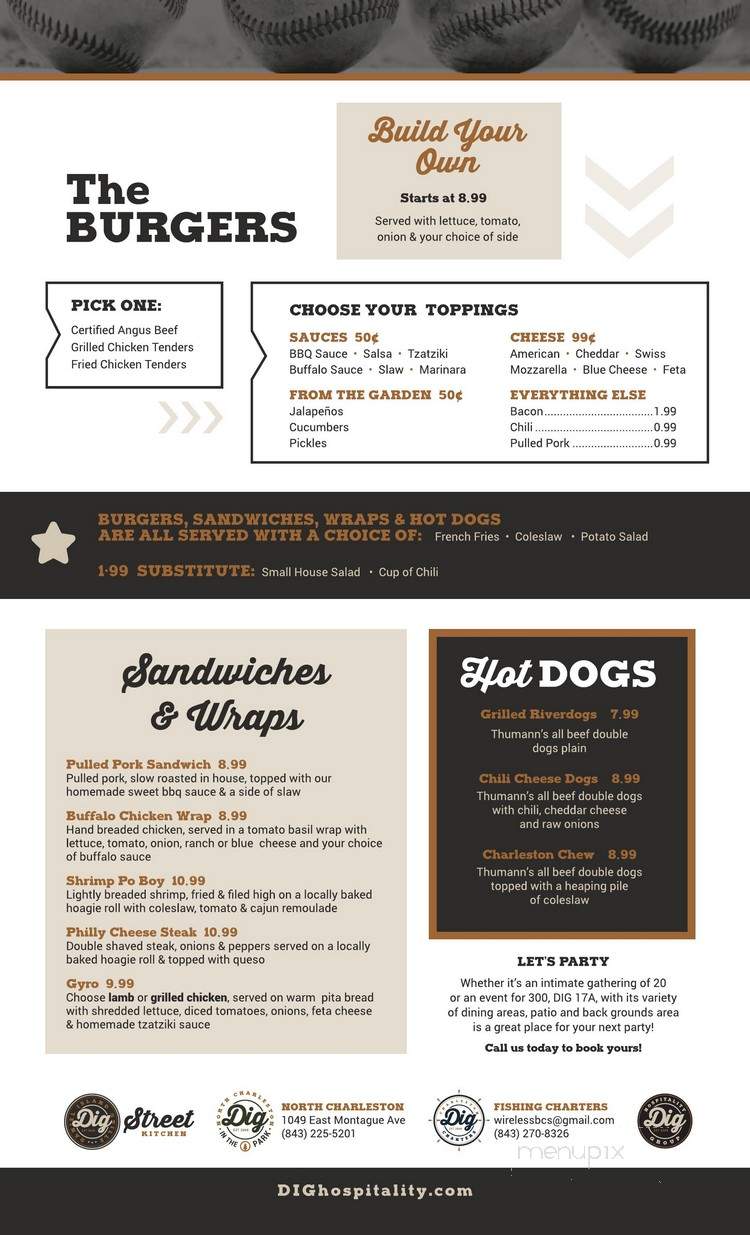 Dig 17A - Moncks Corner, SC menu_pic