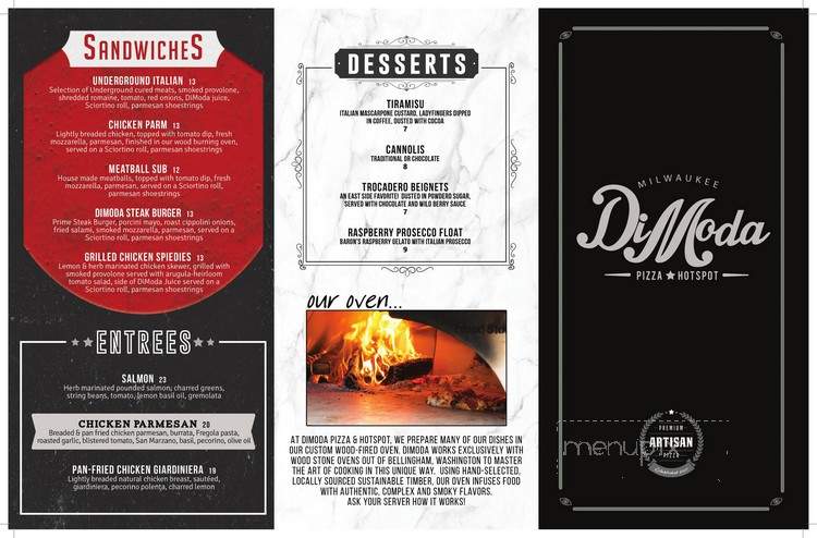 DiModa Pizza - Milwaukee, WI menu_pic