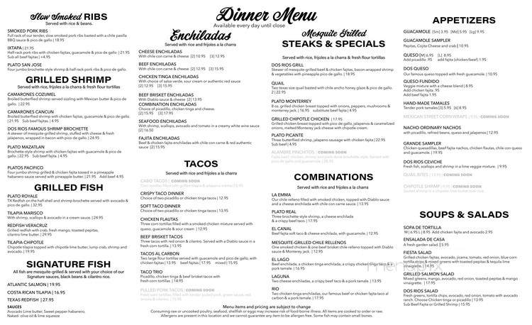 Dos Rios Mexican Bar & Grill - New Braunfels, TX menu_pic