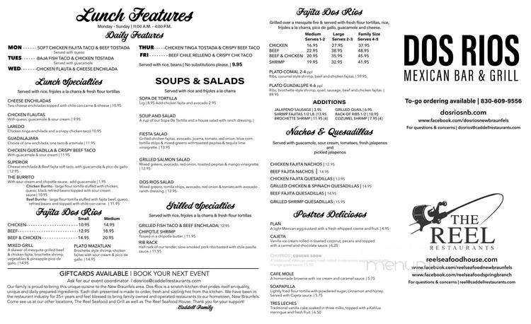 Dos Rios Mexican Bar & Grill - New Braunfels, TX menu_pic