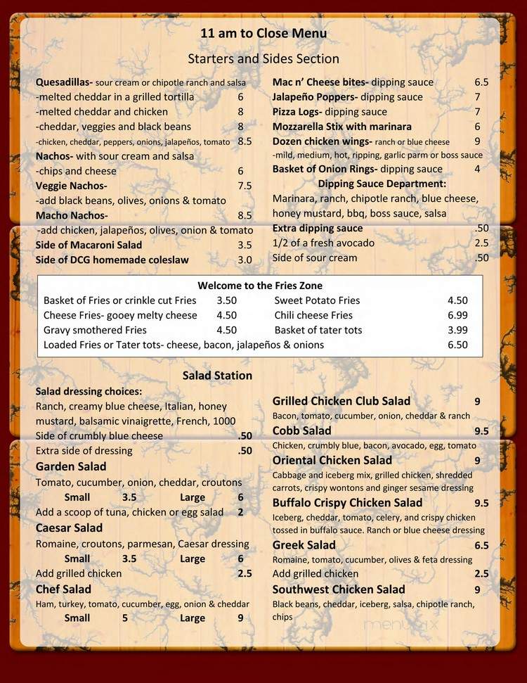 Dugan's Country Grill - Aurora, NY menu_pic