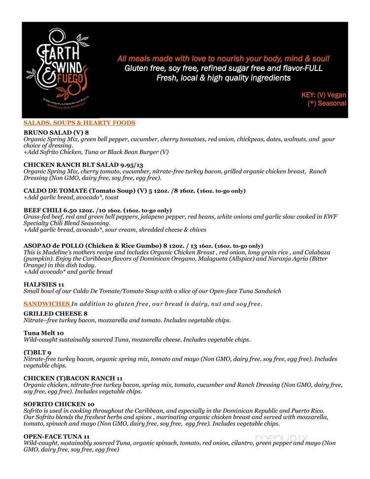 Earth, Wind & Fuego - Poughkeepsie, NY menu_pic
