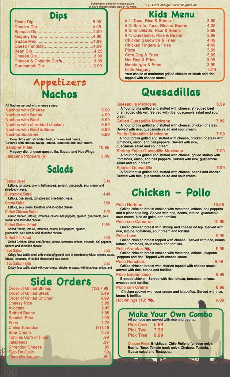 EL Maguey - Cleveland, TN menu_pic