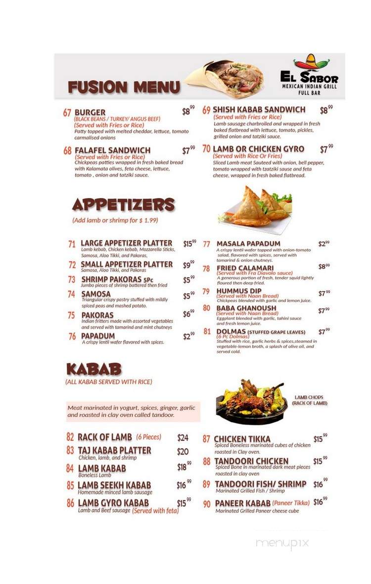 EL SaBor - Enterprise, AL menu_pic