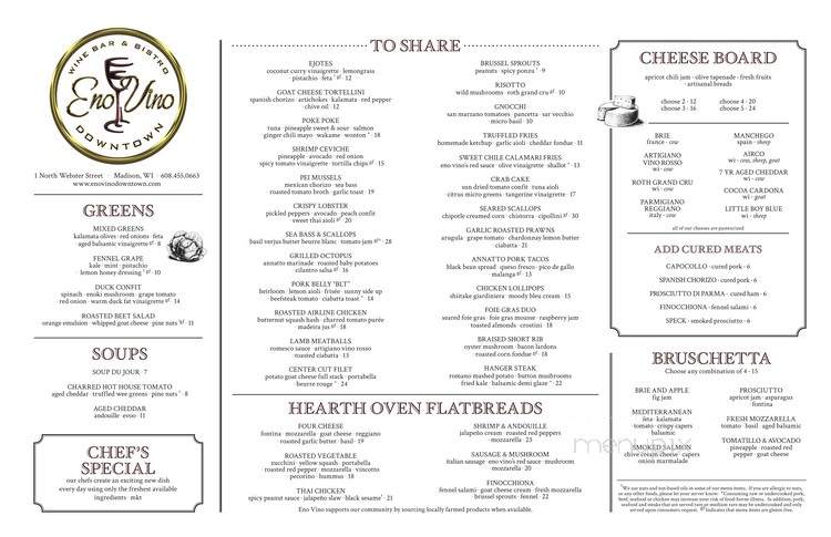 Eno Vino Wine Bar & Bistro - Madison, WI menu_pic