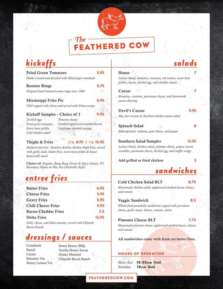 Feathered Cow - Brandon, MS menu_pic