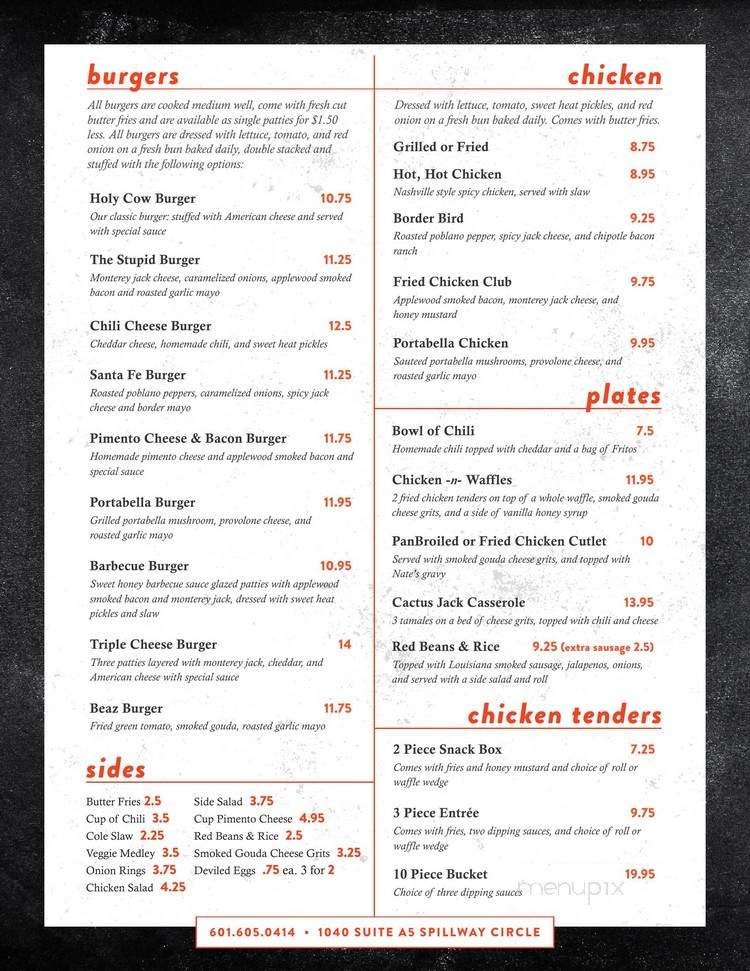 Feathered Cow - Brandon, MS menu_pic