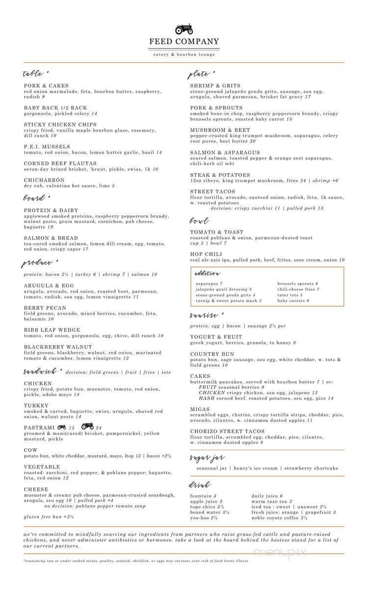 Feed Company - Dallas, TX menu_pic