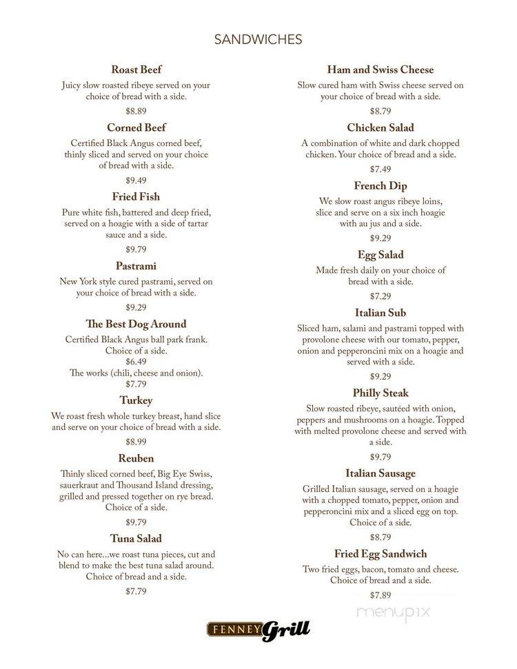 Fenney Grill - The Villages, FL menu_pic
