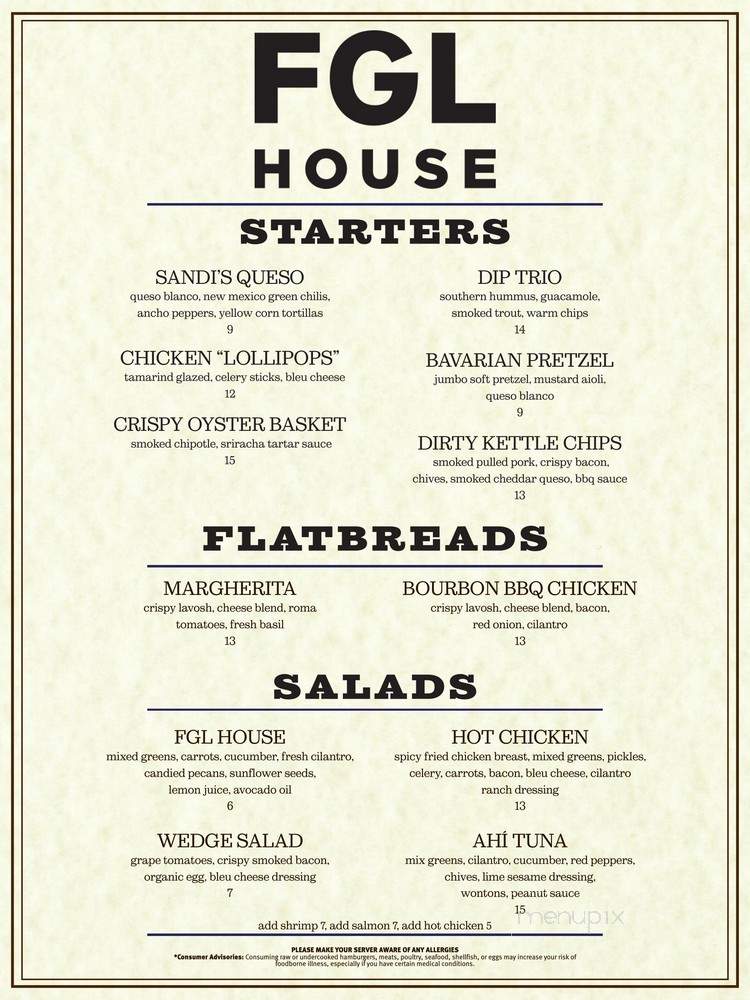 FGL House - Nashville, TN menu_pic