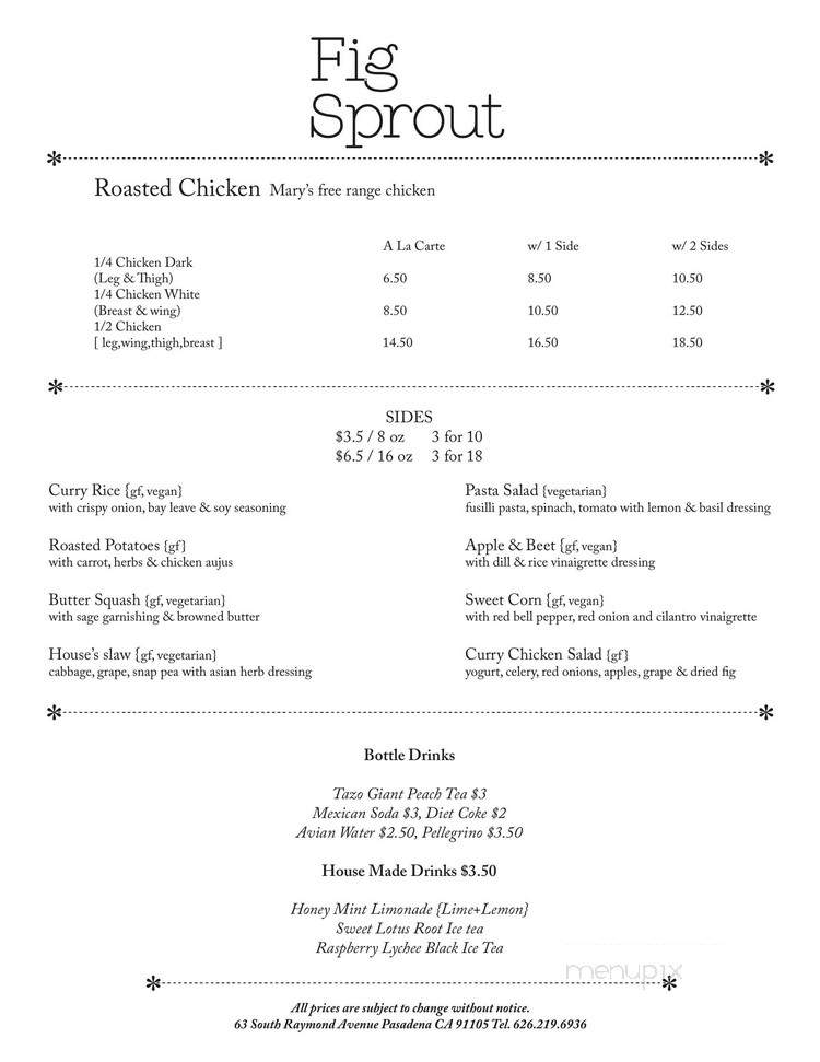 Fig Sprout - Pasadena, CA menu_pic