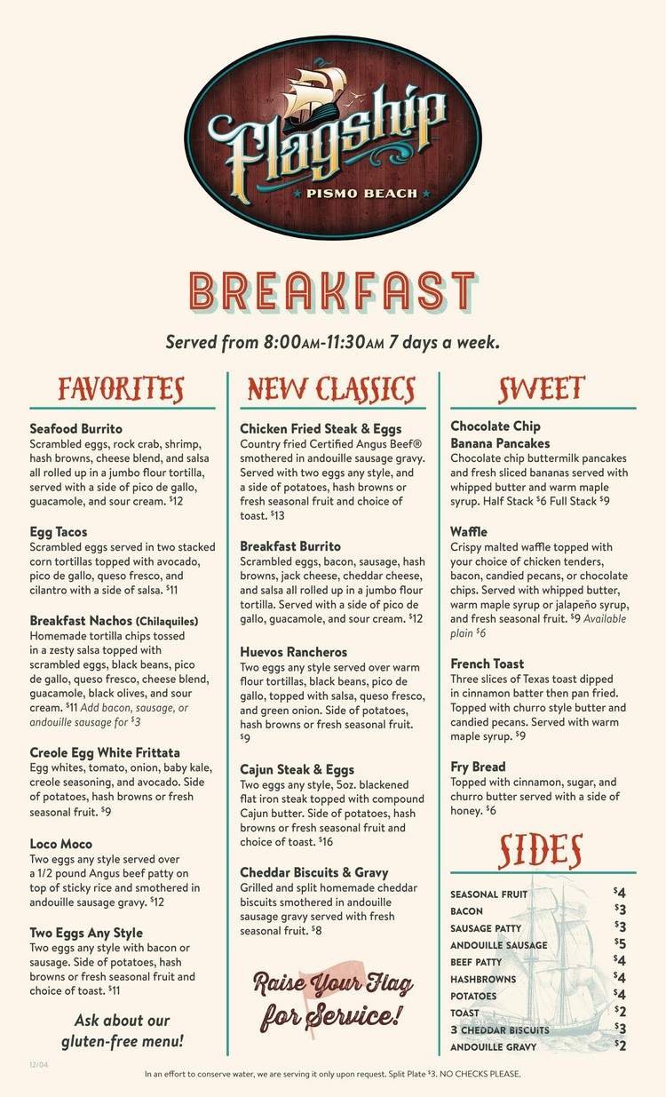Flagship - Pismo Beach, CA menu_pic