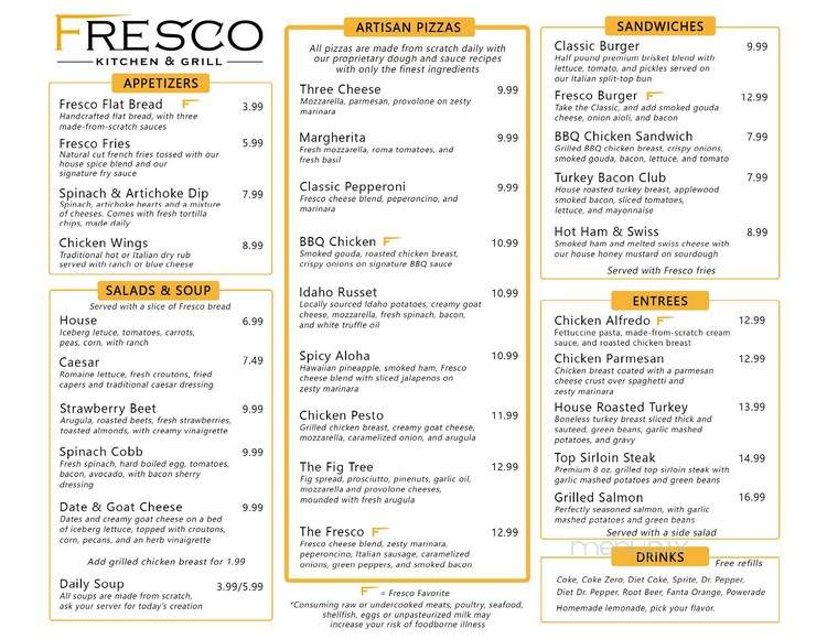 Fresco Kitchen & Grill - Rexburg, ID menu_pic