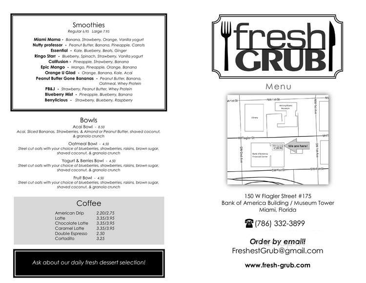 Fresh Grub - Miami, FL menu_pic
