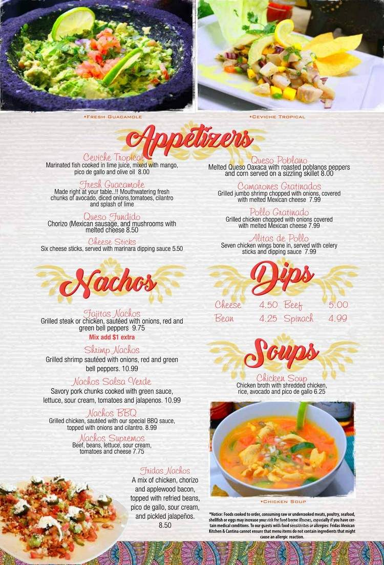 Fridas Mexican Kitchen and Cantina - Kernersville, NC menu_pic