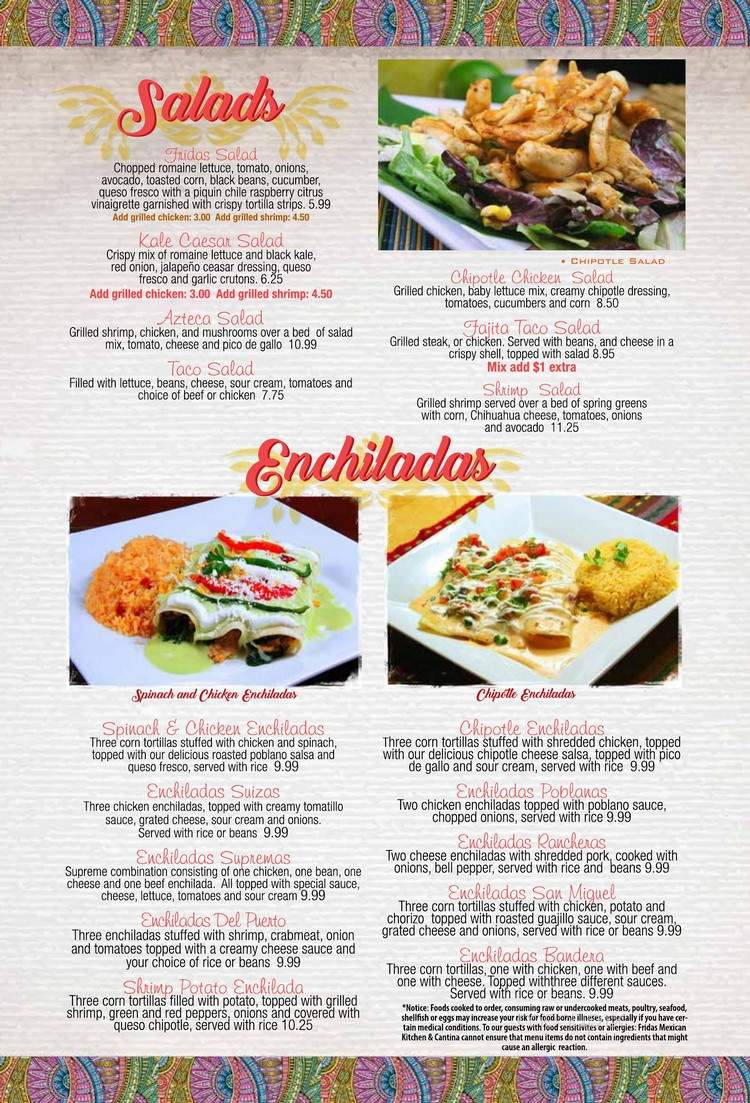 Fridas Mexican Kitchen and Cantina - Kernersville, NC menu_pic
