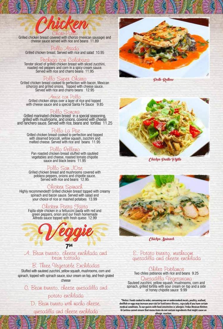 Fridas Mexican Kitchen and Cantina - Kernersville, NC menu_pic