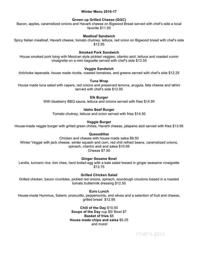 Galena Lodge - Ketchum, ID menu_pic