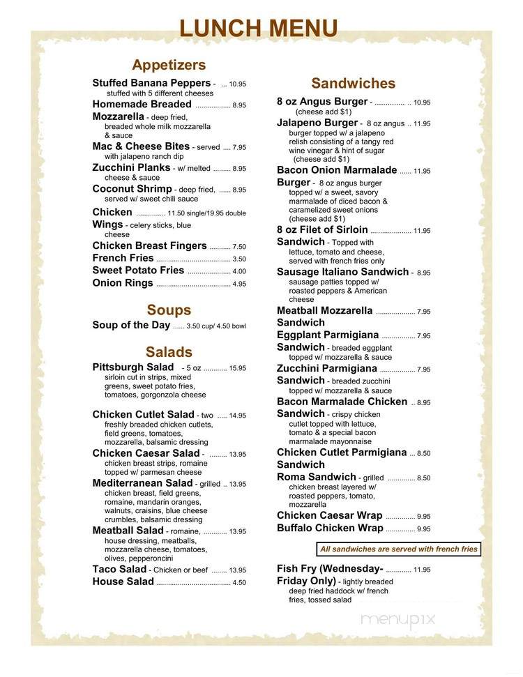 GMac's Inn - Sanborn, NY menu_pic
