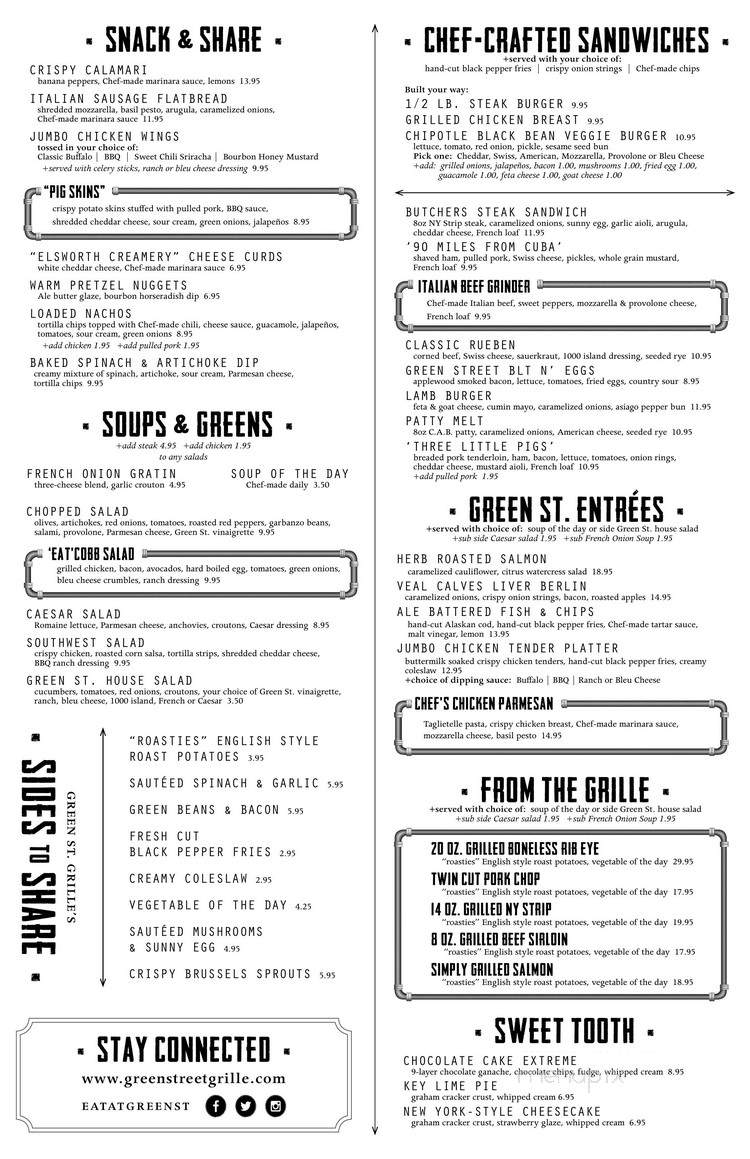 Green St. Grille - Bensenville, IL menu_pic