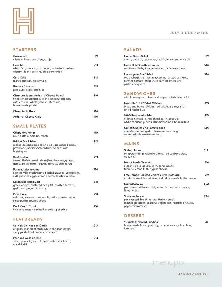 Harbor House - Los Angeles, CA menu_pic