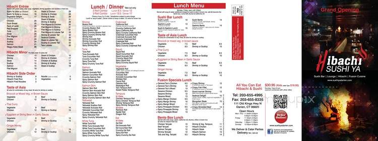 Hibachi Sushiya - Darien, CT menu_pic