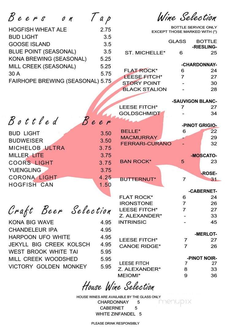 Hogfish Grille - Orange Beach, AL menu_pic