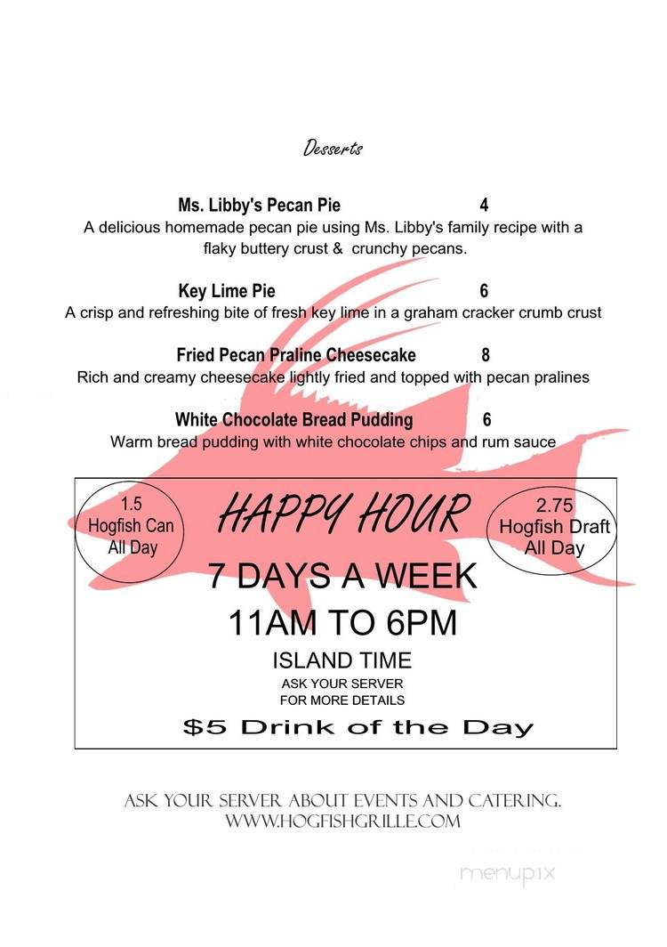 Hogfish Grille - Orange Beach, AL menu_pic